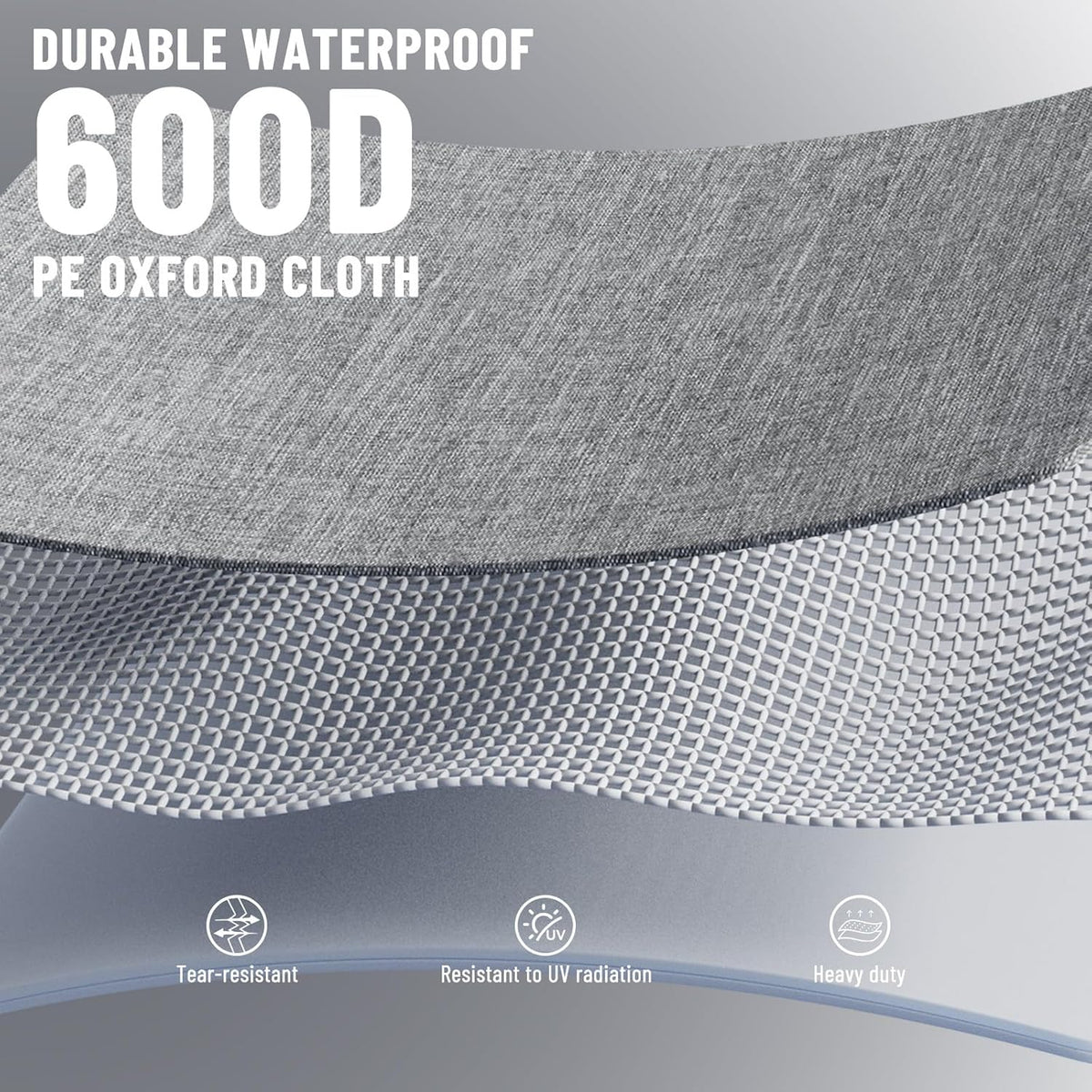 Set de 2 tumbonas plegables 194 x 68 x 29 cm, silla de aluminio con capacidad de hasta 150 kg, tumbona de playa y jardín resistente a la intemperie, con protección solar y respaldo ajustable, gris claro