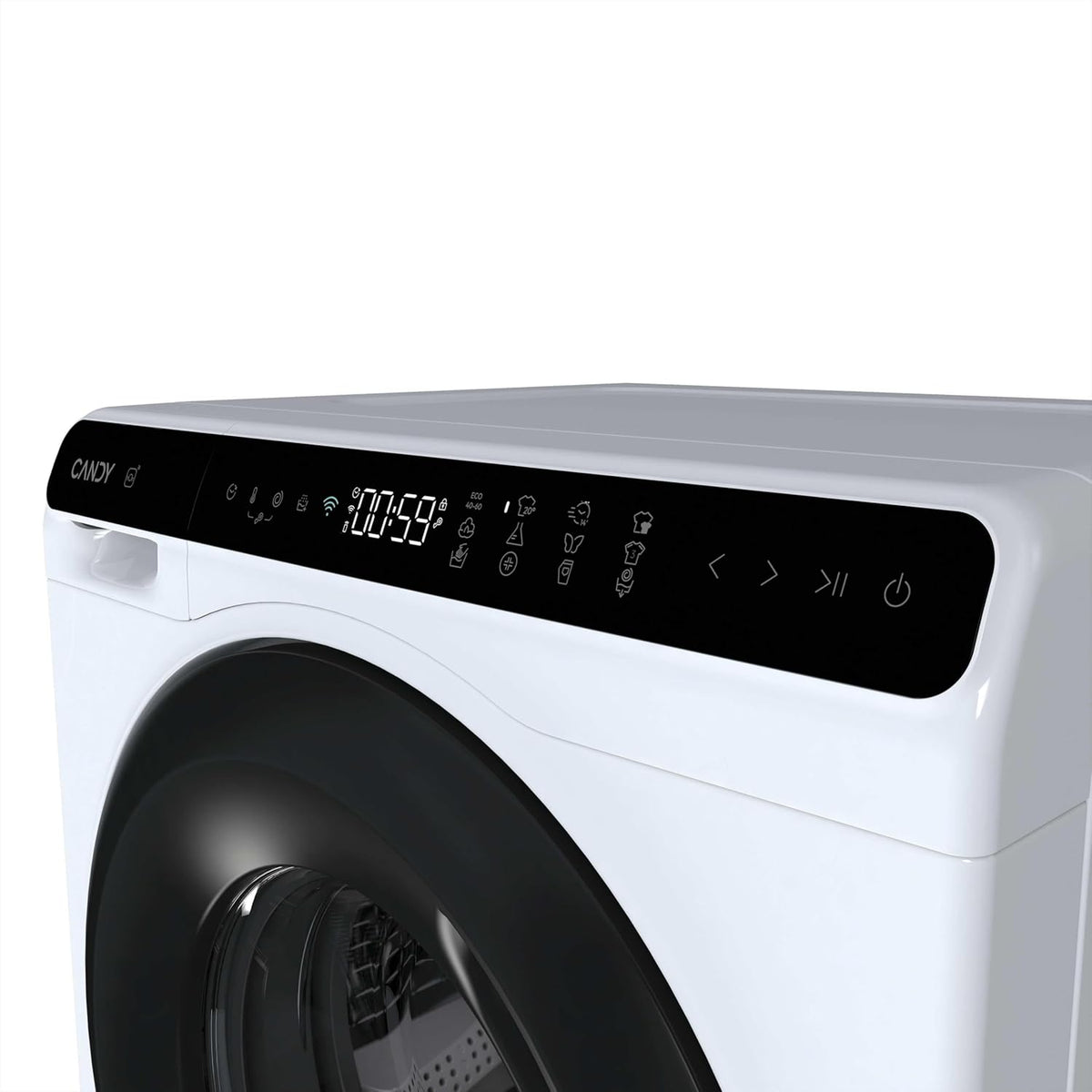 Lavadora Candy ProWash 700 Mini CW50-BP12307U1-S, 5 kg, 1200 rpm, pantalla digital, conectividad Wi-Fi, 12 ciclos, motor Inverter, inicio diferido 24 horas, bloqueo infantil, detector de carga (KG Detector), 69 dB
