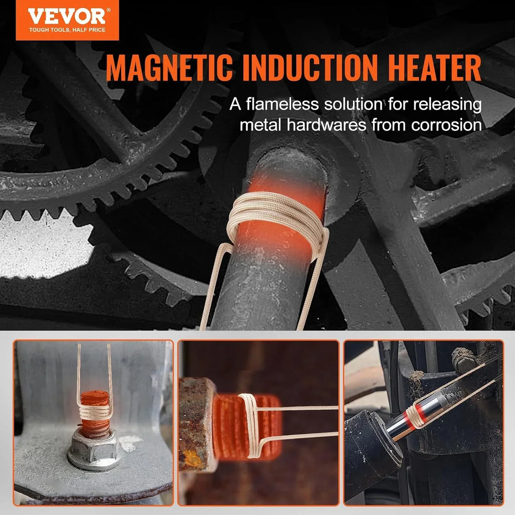 Calentador de inducción para extracción de pernos H7 1kW 230V, juego de calentador de inducción magnética con 8 bobinas para tornillos y tuercas