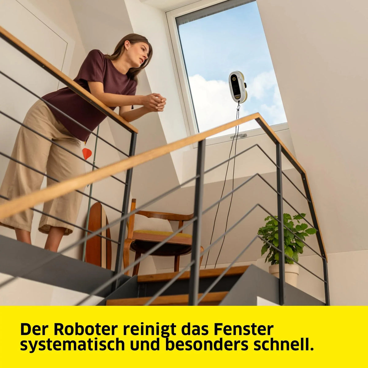 Robot limpiacristales RCW 2 Extra+, limpieza automática de ventanas, 5 modos de limpieza, depósito de 70 ml, cable de 5 m, 6 pares de paños de limpieza