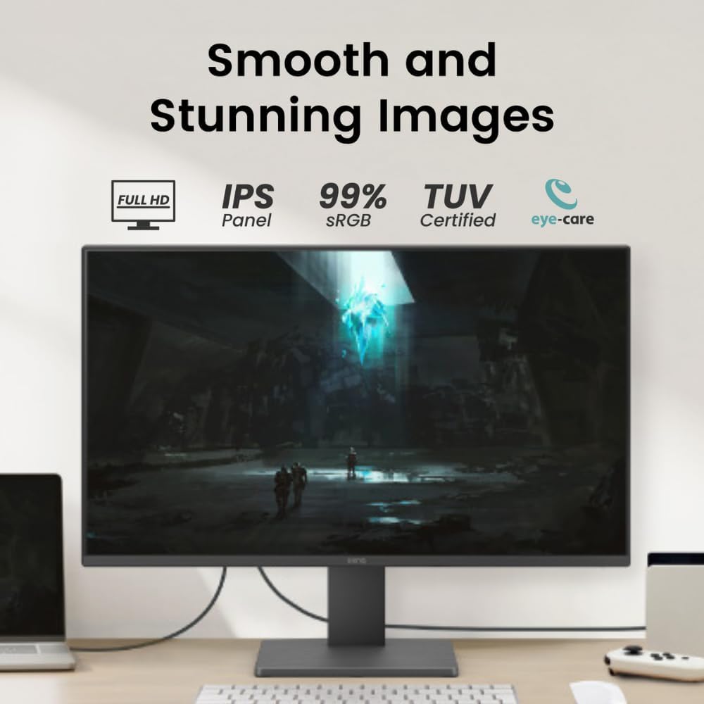 Monitor Gaming BenQ GW2791E de 27 pulgadas, 100Hz, IPS, 1080p FHD, Eye-Care, HDMI, Display Port, bordes ultrafinos, certificado TÜV, Flicker-Free, Low Blue Light Plus, Eye-CareU (novedad 2025)