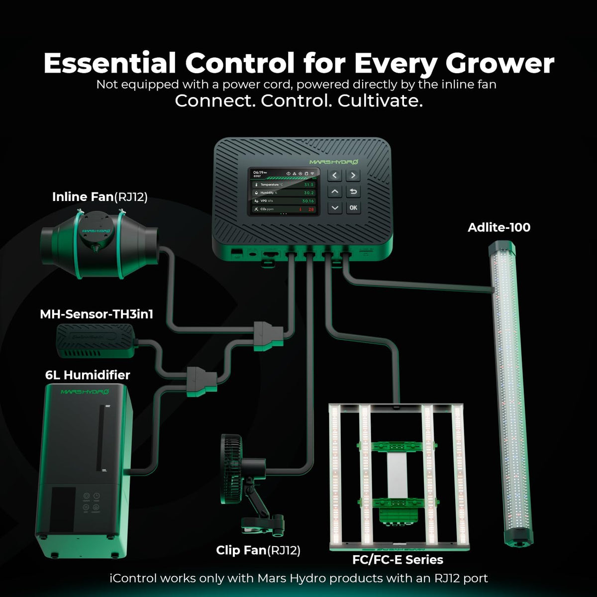 MARS HYDRO Kit completo de tienda de cultivo inteligente con controlador integrado WiFi, lámpara de cultivo TS1000 programable y regulable, caja de cultivo de alta reflectividad 1680D de 80x80x160 cm, kit de ventilación automática de 4"
