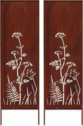 Kapaga - 2x Panel de privacidad de metal - 160 cm x 50 cm - Óxido noble - Óptica de óxido Pantalla de privacidad para jardín - Elemento de privacidad - Pared de privacidad - Decoración de jardín Valla - Óxido (Pradera)