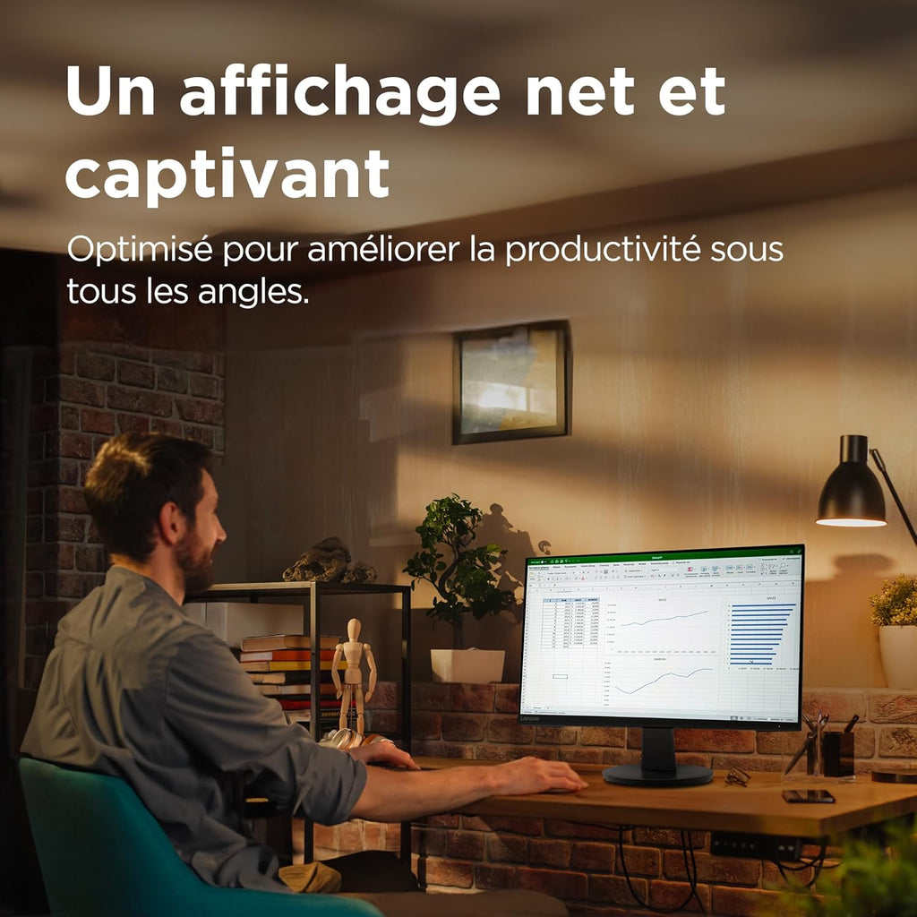 Lenovo N27q Monitor 27" QHD (IPS, 100Hz, 4ms, cable DP, HDMI) Ajuste pivotante - Negro