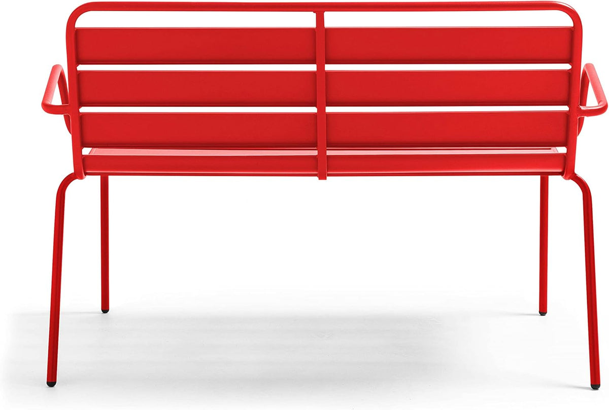 Banco de jardín de metal Oviala, rojo – Palavas