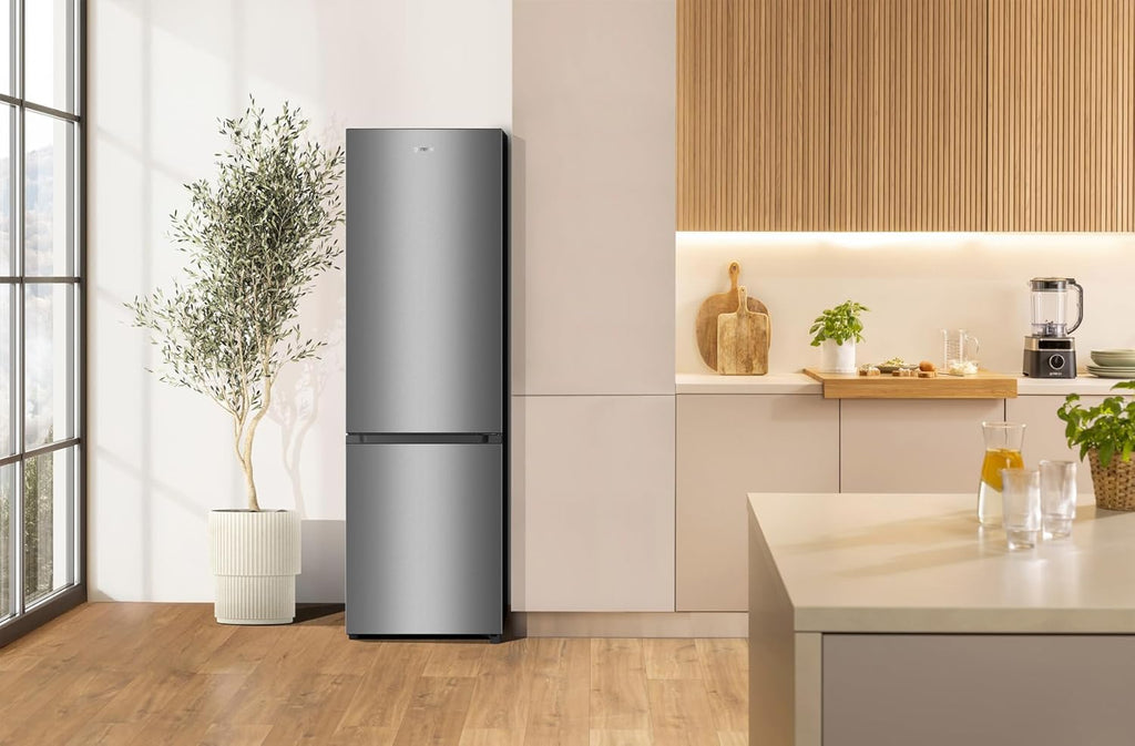 Gorenje RK 4182 PS4 Frigorífico combi / Altura 180 cm / Refrigeración 198 L / Congelación 66 L / Cajón para verduras / 39 dB / Iluminación LED / Al x An x Pr: 180 x 55 x 55,7 cm / Gris