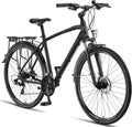 Bicicleta de trekking y turismo premium Licorne Bike de 28 pulgadas, con cuadro de aluminio y frenos de disco, para niños, niñas, mujeres y hombres - 21 velocidades - bicicleta de montaña - bicicleta cross