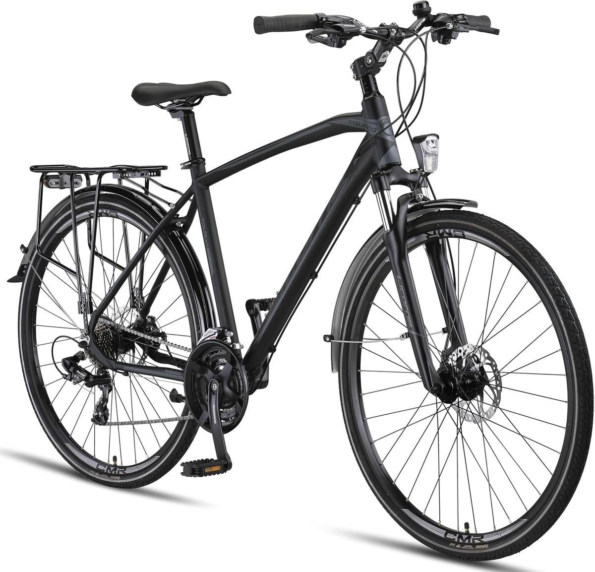 Bicicleta de trekking y turismo premium Licorne Bike de 28 pulgadas, con cuadro de aluminio y frenos de disco, para niños, niñas, mujeres y hombres - 21 velocidades - bicicleta de montaña - bicicleta cross