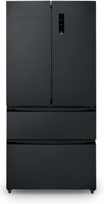 SCHNEIDER SCFD558NFB, Frigorífico multipuertas, No Frost, 531L (345+186), Desescarche automático, 3 estantes de cristal, Alarma de puerta, Patas ajustables, 41dB, Negro mate