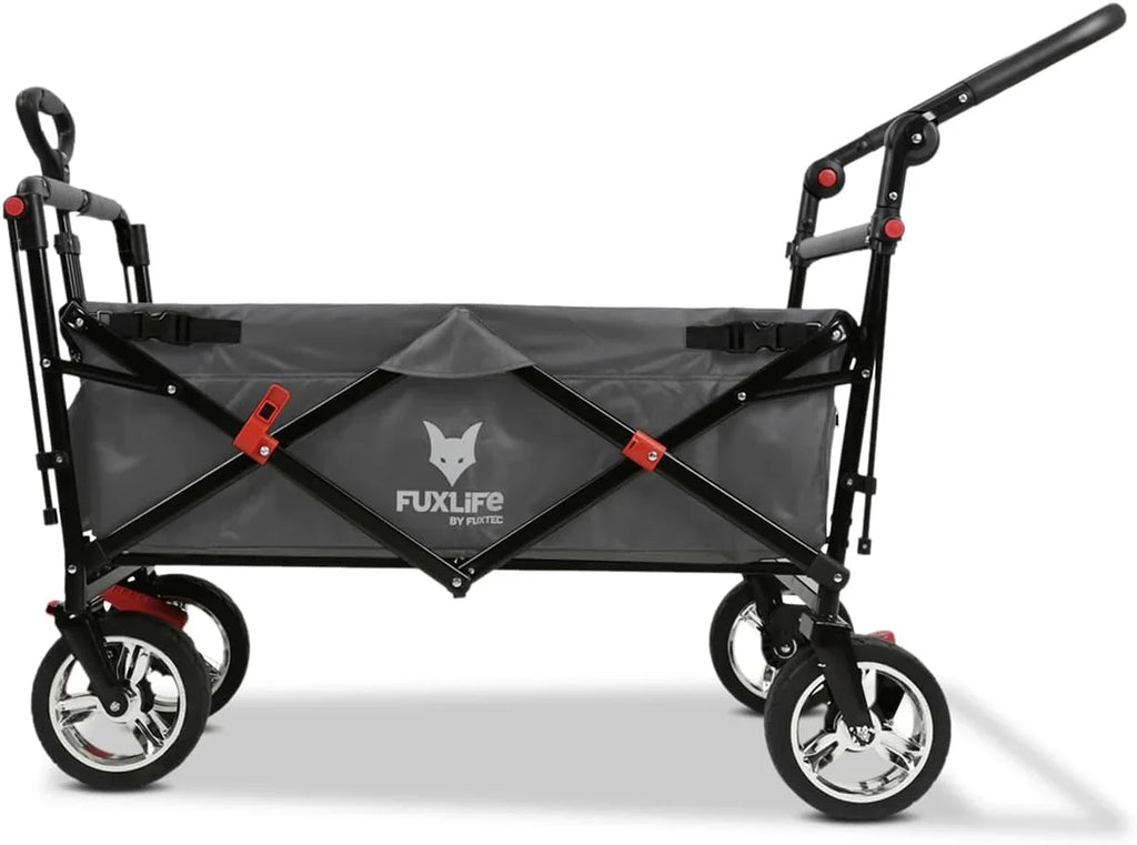 Carro de mano plegable FX-CT700 con frenos, asiento acolchado, asa ajustable en altura y capacidad de carga de 75 kg