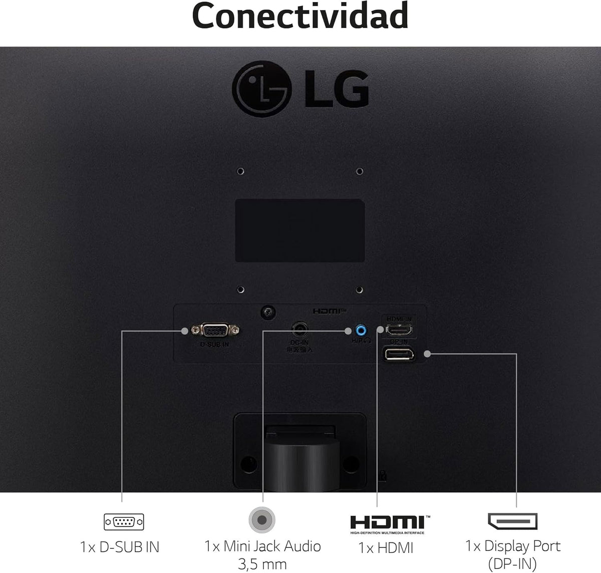 Monitor para PC LG 24MP60G-B Semi Gaming de 24" - Panel IPS con resolución FHD (1920x1080), 1ms MBR, 75Hz, NTSC 72%, AMD FreeSync, MBR, inclinable