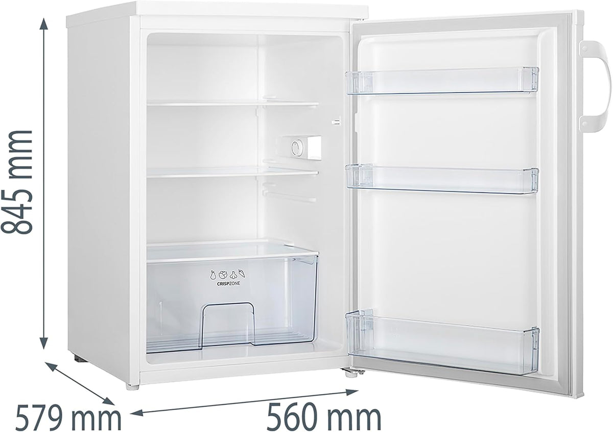 Gorenje R49DPW Frigorífico de mesa/Independiente/Clase energética D / 39 dB / 133 litros/Cajón para verduras/Iluminación LED/Puerta reversible/AlxAnxPr 84,5 x 56 x 57,9 cm/Blanco
