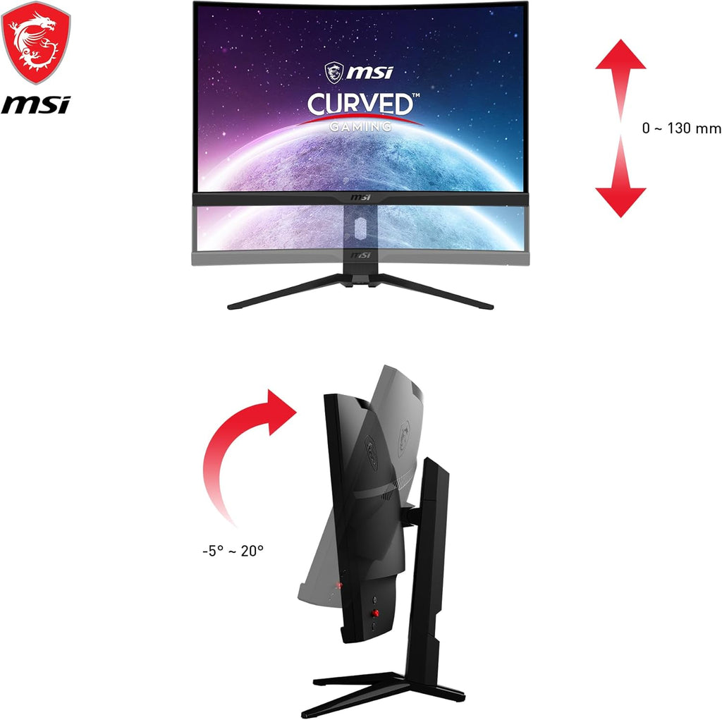 Monitor gaming curvo MSI MAG 275CQRXF de 27 pulgadas WQHD - 1000R, panel Rapid VA 2560 x 1440, 240 Hz / 1ms, 116% sRGB, DisplayHDR 400, Adaptive Sync, DP 1.4a, HDMI 2.0b, USB Type-C