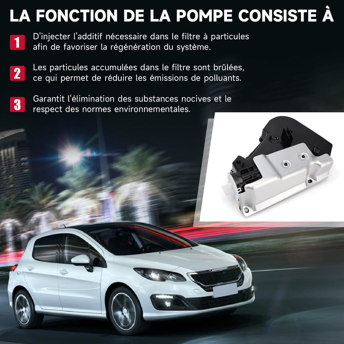 Aditivo de combustible Topteng para bomba de depósito de filtro DPF 1606340280, apto para Citroën C4 II NC, DS4 NX, apto para Peugeot 3008 Monovolumen 0U, 308 I 4A 4C, aditivo de combustible para depósito 1.6 2.0 HDI BlueHDi