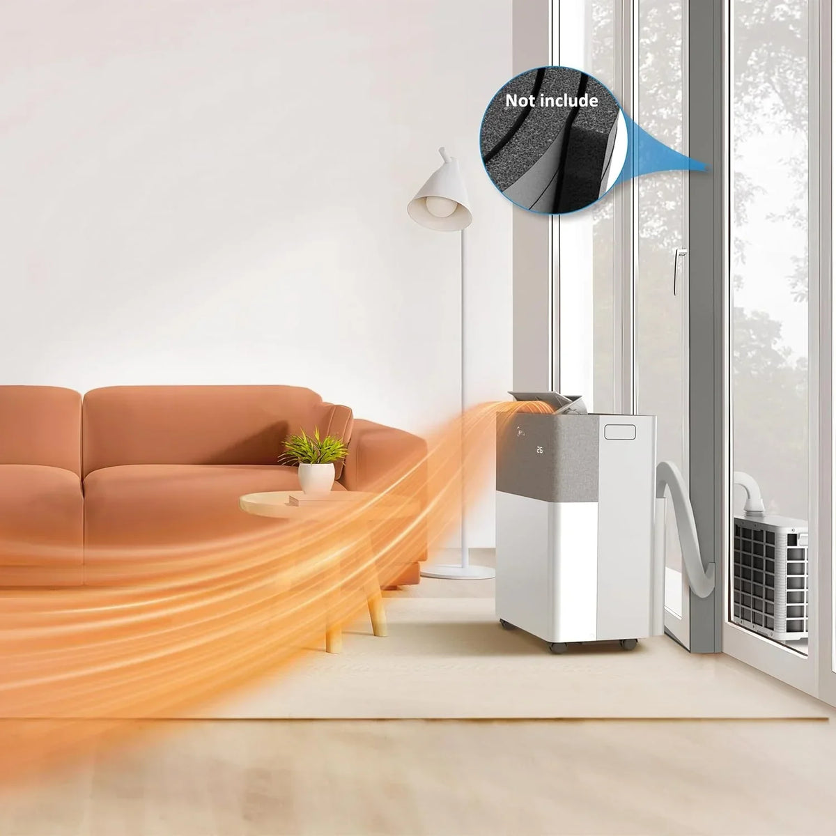 Aire acondicionado Midea Portasplit, bomba de calor portátil, refrigeración A++/calefacción A+, 12000 BTU 3,5 kW, para estancias de hasta 42 m² / 105 m³, solo 39 dB(A) en modo silencioso
