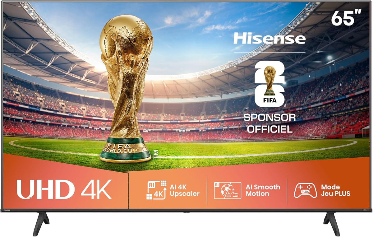 Smart TV Hisense de 65 pulgadas 65A6Q 4K UHD, Dolby Vision, HDR, VIDAA con Youtube, Netflix, Disney+, Channel+ (Modelo 2025)