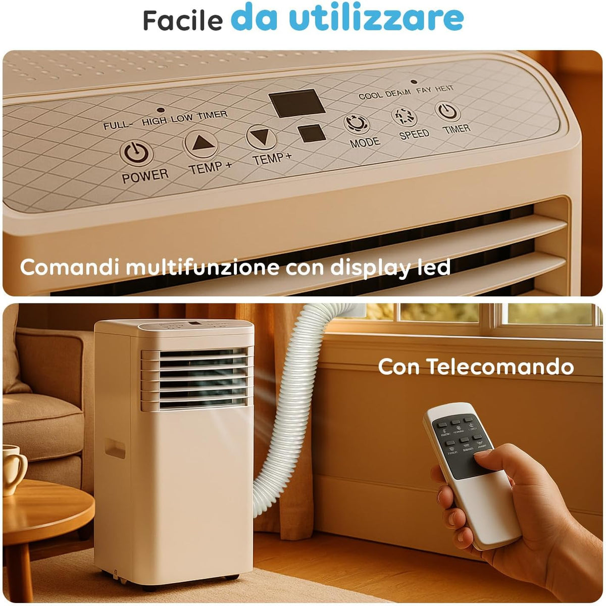Aire acondicionado portátil Avilia 9000 BTU 3 en 1: deshumidificador, refrigerador y ventilador | Aire acondicionado sin unidad exterior para el hogar y la oficina