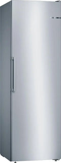 Bosch - Congelador vertical NoFrost, Serie 4, 186 cm de alto x 60 cm de ancho, 242 L, cajones BigBox para alimentos grandes, sistema MultiAirflow, acero, GSN29VIEP