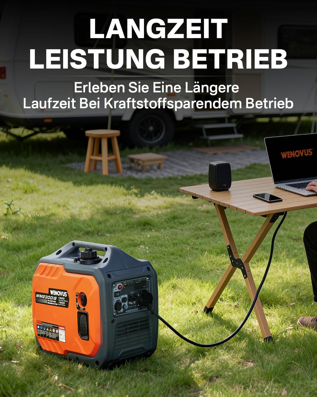 Generador eléctrico inversor de gasolina, supersilencioso y portátil, 1900W, 4 tiempos, con toma de 230V y USB, generador de emergencia para cortes de luz, camping, caravana, autocaravana y garaje