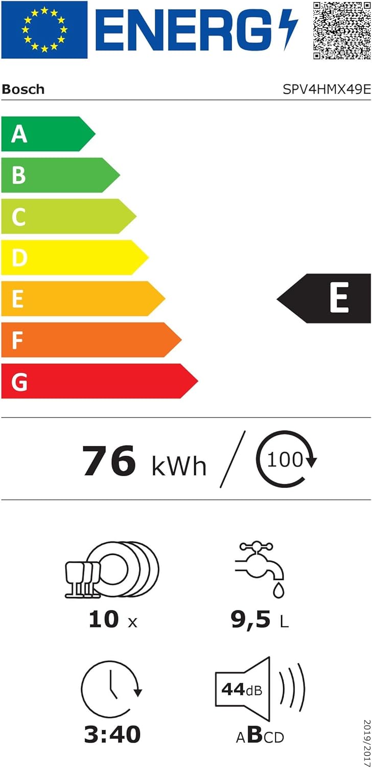 Lavavajillas inteligente Bosch Serie 2 SPV2IKX10E, totalmente integrable, 45 cm de ancho, cesta para cubiertos, secado extra con solo pulsar un botón, InfoLight punto de luz rojo en el suelo, protección AquaStop contra daños por agua, blanco