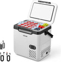 Nevera portátil con compresor VEVOR de 18 L, refrigerador eléctrico para coche con asa, -20 °C a 20 °C, 12/24 V CC y 100-240 V CA, nevera portátil para camping, viajes, camiones, autocaravanas y barcos