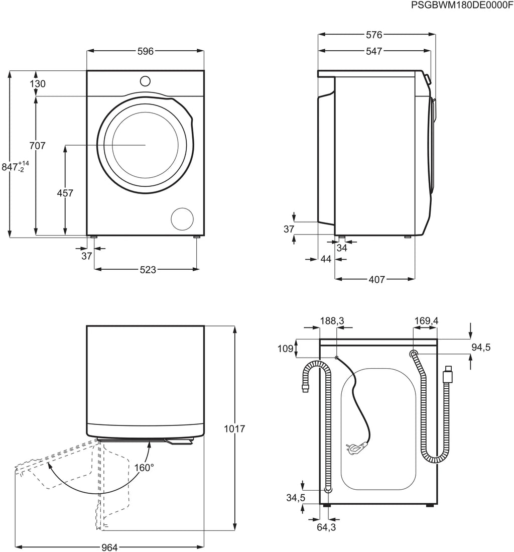Lavadora AEG 8 kg Serie 6000 ProSense, tecnología de ajuste automático de carga, inicio diferido, 1400 rpm, L6AMZ48FL, clase energética A