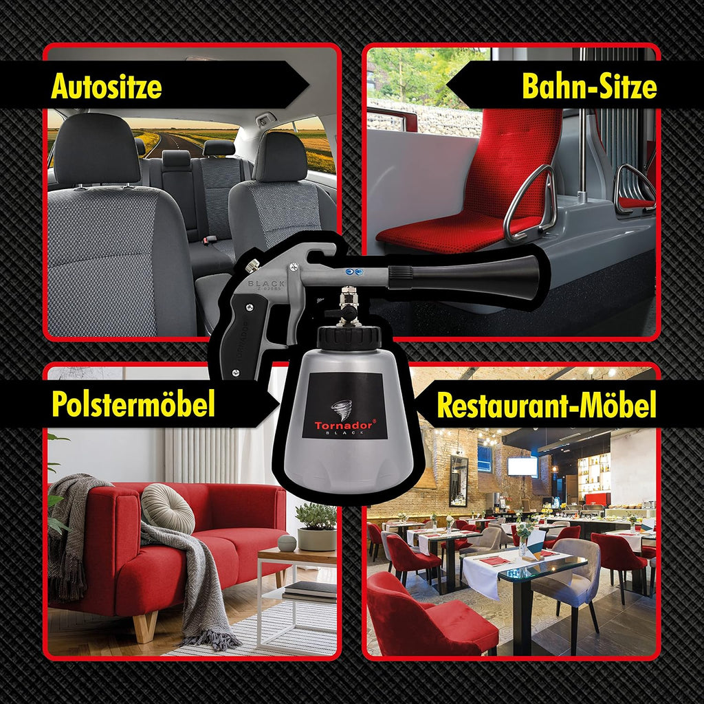 Set de pistola de limpieza Z-020RS con limpiador de tapicería y cuero, limpiador de plásticos de 5L y paños de microfibra para el interior del automóvil