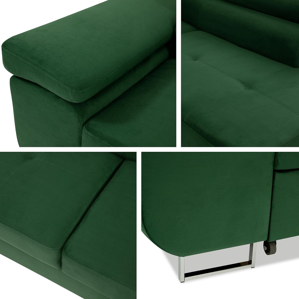 Sofá rinconero Mirjan24 Torezio con arcón, reposacabezas ajustables, sofá cama, sofá esquinero para salón, sofá tapizado, sofá en forma de L con función cama (Manila 16, lado: derecho)