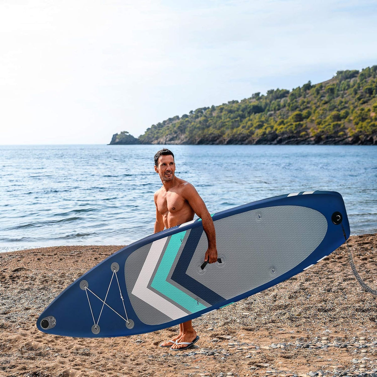 Set de Stand Up Paddle ALPIDEX SUP 305 x 76 x 15 cm Capacidad de carga hasta 150 kg Inflable Estable Ligero Set completo Bolsa de transporte Remo Aletas Bomba de aire Correa Kit de reparación
