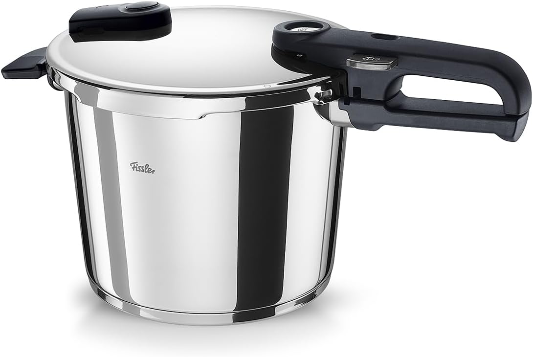 Set de ollas a presión Fissler Vitaquick Edition de 6 piezas (2 ollas a presión de Ø 22 cm, 3,5 L y 6 L) incluye tapa metálica, tapa de vidrio, cestillo, inducción – Fabricado en Alemania