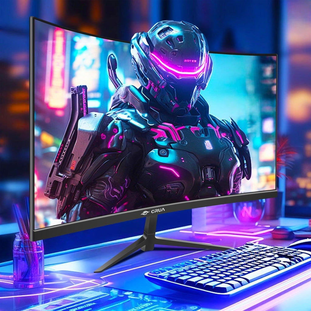 Monitor gaming curvo CRUA de 27 pulgadas, 280 Hz, monitor para PC FHD 1080P 1800R, 1 ms GTG con FreeSync, baja desenfoque de movimiento, protección ocular, VESA, DisplayPort, HDMI, negro