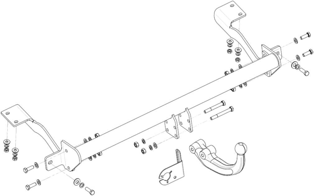 HOOK Enganche nuevo rígido fijo compatible con Peugeot Partner II Van/furgón 04.2008-2018 con kit eléctrico universal de 7 pines