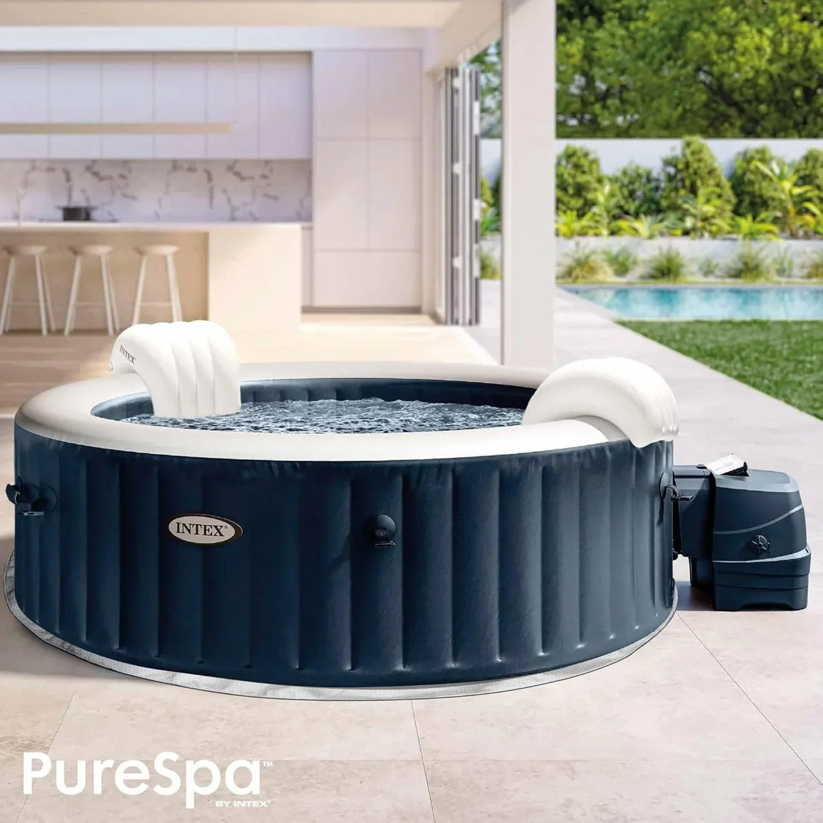 Spa Hinchable Intex para 4 Personas Bubble Massage Navy (55084)