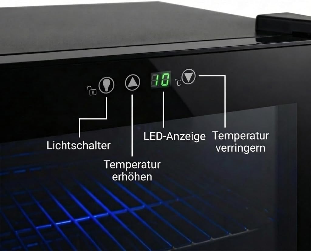 FREEZE. Mininevera de 70 L para 126 latas, refrigerador con puerta de cristal, enfriador de vino, frigorífico pequeño con estantes ajustables para el hogar/bar/oficina, sin escarcha, negro