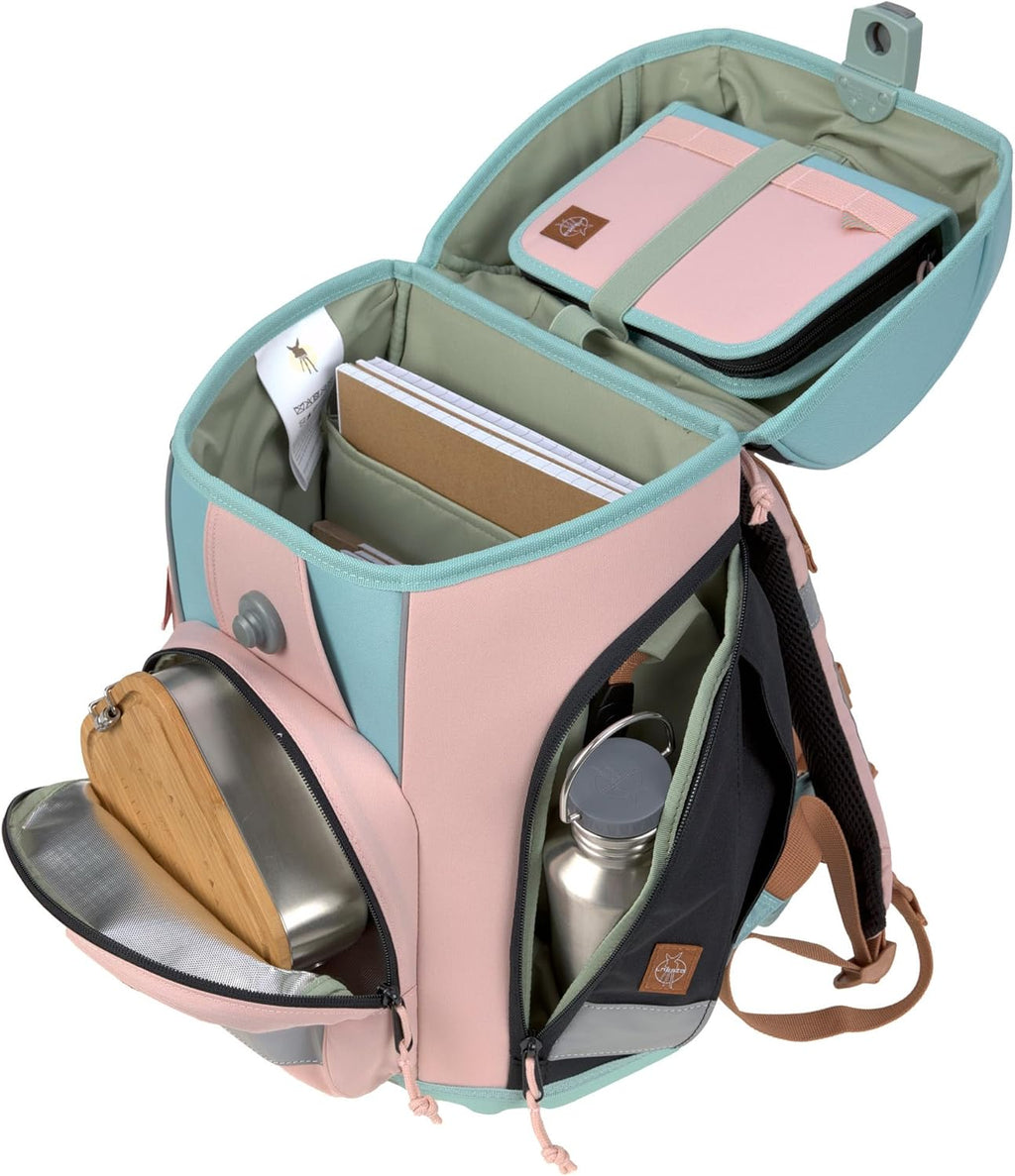LÄSSIG Set de mochila escolar de 7 piezas para niños/School Set Boxy Unique Negro