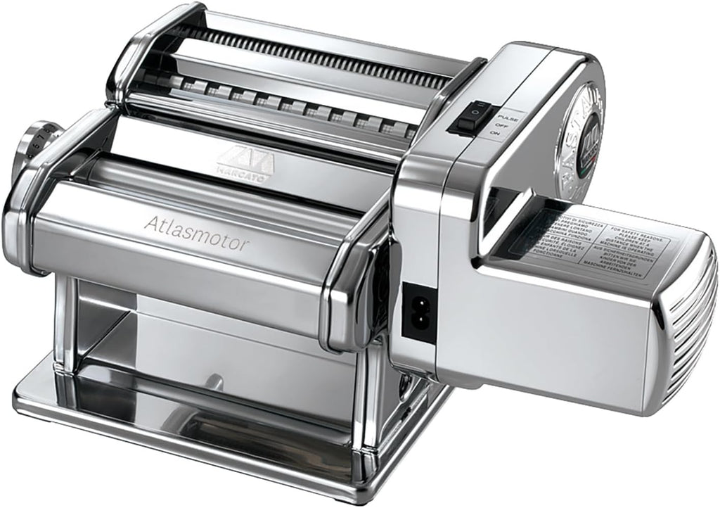 Máquina de pasta eléctrica Marcato Atlas 150 + motor, Atlasmotor, para pasta, lasaña, fettuccine, tagliolini, de acero inoxidable