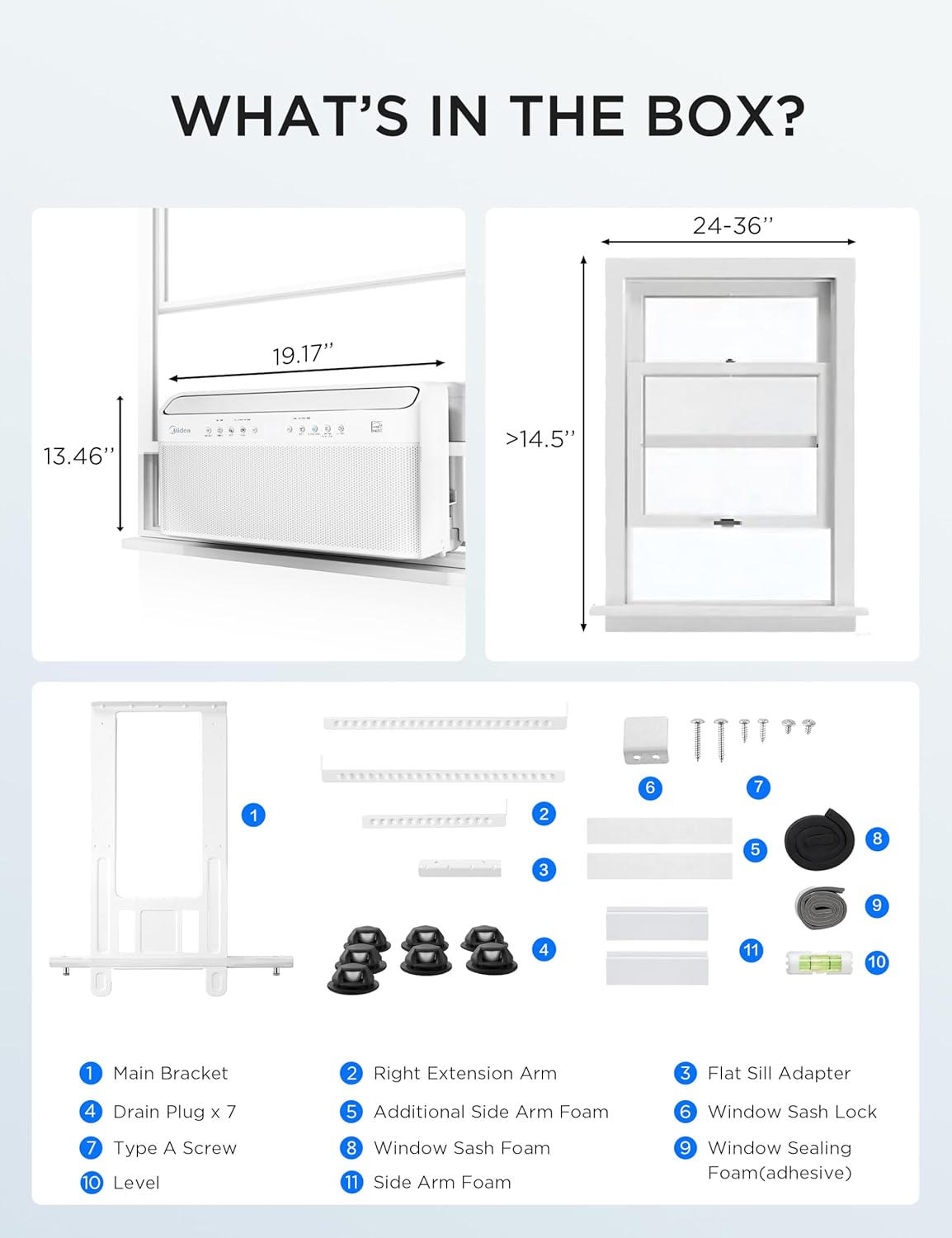 Midea 8,000 BTU U Shaped Smart Inverter Window Air Conditioner - Cools 350 Sq Ft, Ultra Quiet with Open Window Operation - Alexa/Google Assistant Compatible, 37% Energy Savings, Remote (2026 Edition)