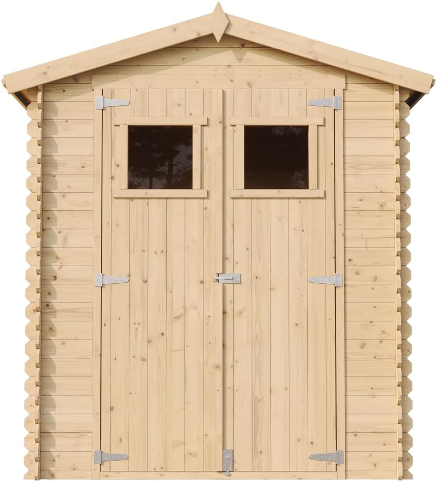 Caseta de jardín de madera - Cobertizo de madera 196x186x218 cm / 2,82 m2 - Cobertizo de almacenamiento para jardín - Caseta para bicicletas - TIMBELA M320