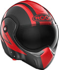 Casco ROOF Boxxer Carbon con doble homologación Jet/Integral - Color Dart Rojo - Casco de gama alta en fibra de carbono - Ultraligero - Apertura con una sola mano - Oferta directa de fábrica - Garantía de 4 años