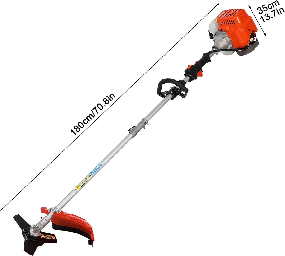 Desbrozadora de Gasolina 5 en 1 de 52 cc – Cortabordes, Cortasetos, Podadora de Altura, Desbrozadora de Hilo, Herramienta Multifunción para Jardín, con Extensión y Accesorios