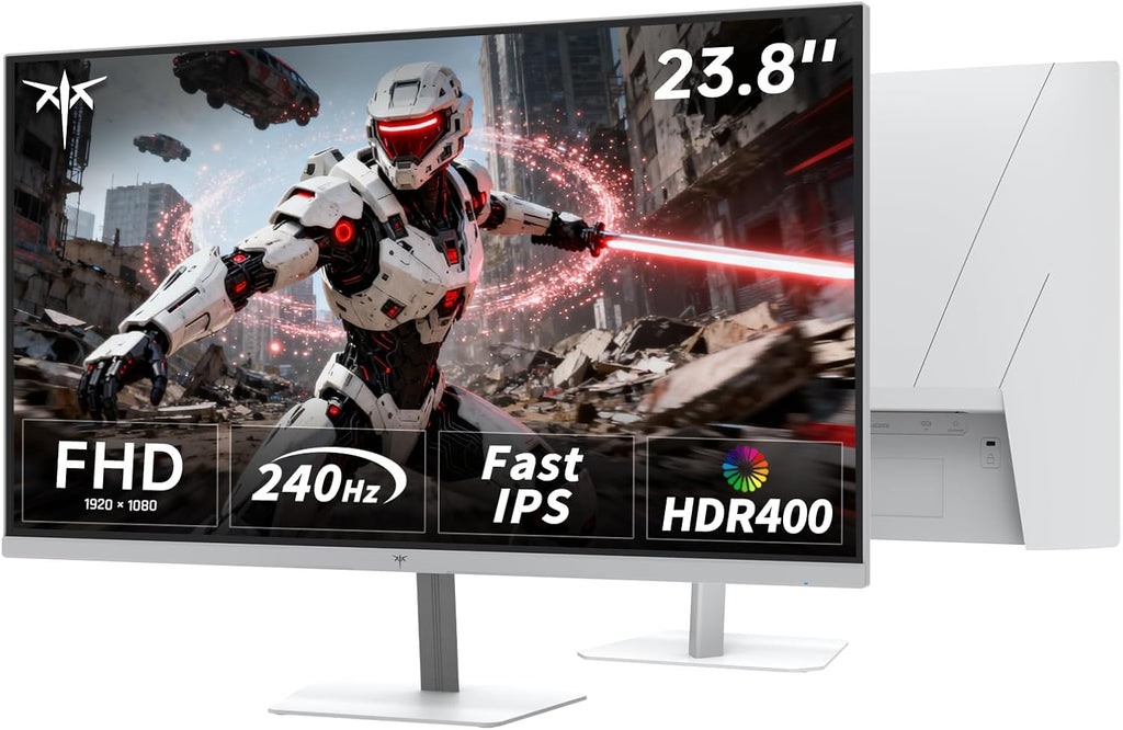Monitor Gaming KTC de 24 pulgadas | FHD a 240 Hz | Panel Fast IPS | Tiempo de respuesta de 1 ms (MPRT) | Brillo de 400 CD/㎡, HDR400 | Adaptive Sync | 116% sRGB, 92% DCI-P3, ΔE＜2 | Blanco | H24F7