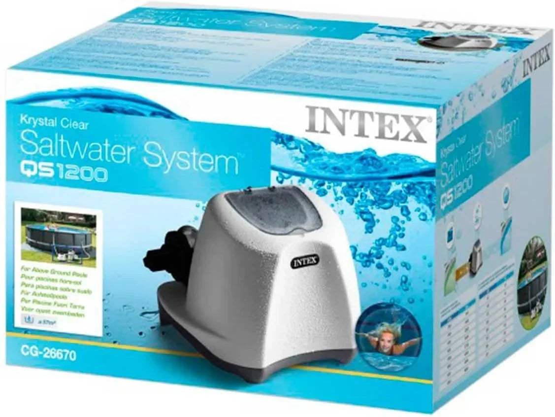 Sistema de agua salada Krystal Clear 26670, generador de cloro para piscinas para bombas de filtro de 2650–12112 l/h en piscinas de hasta 56800 l