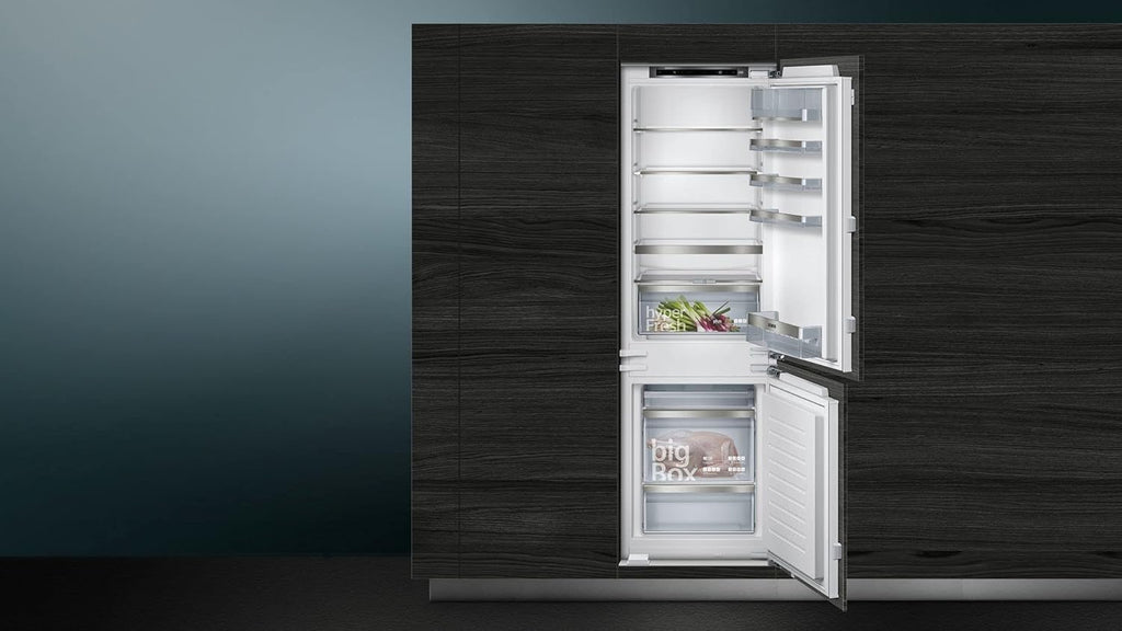 Siemens KI86SADE0 iQ500 Frigorífico combi integrable/E / 219 kWh/año / 266 l/lowFrost/hyperFresh Premium 0° / Iluminación LED