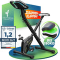 Bicicleta estática plegable, ergómetro magnético con 16 niveles de resistencia y asiento RelaxFoam, capacidad de carga hasta 150 kg
