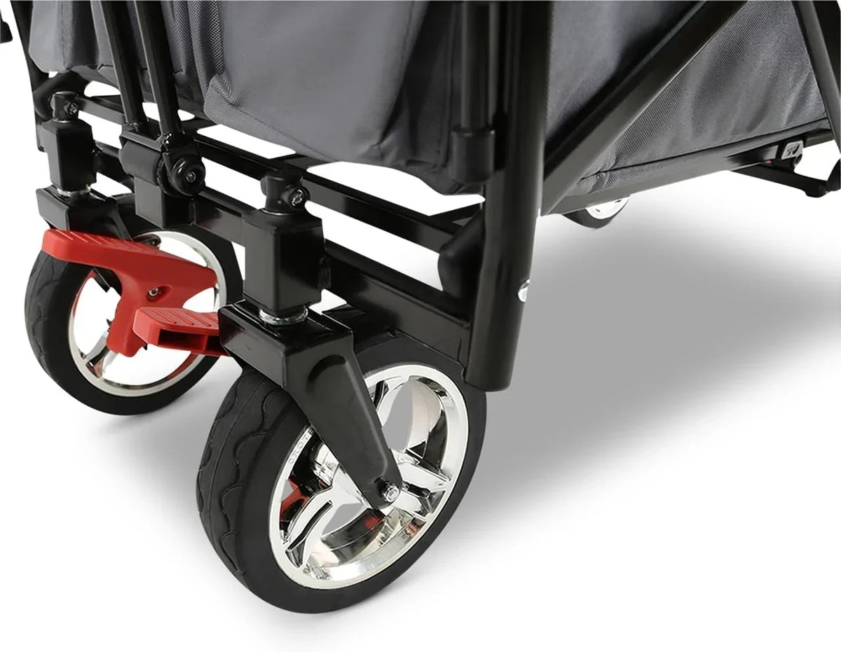 Carro de mano plegable FX-CT700 con frenos, asiento acolchado, asa ajustable en altura y capacidad de carga de 75 kg