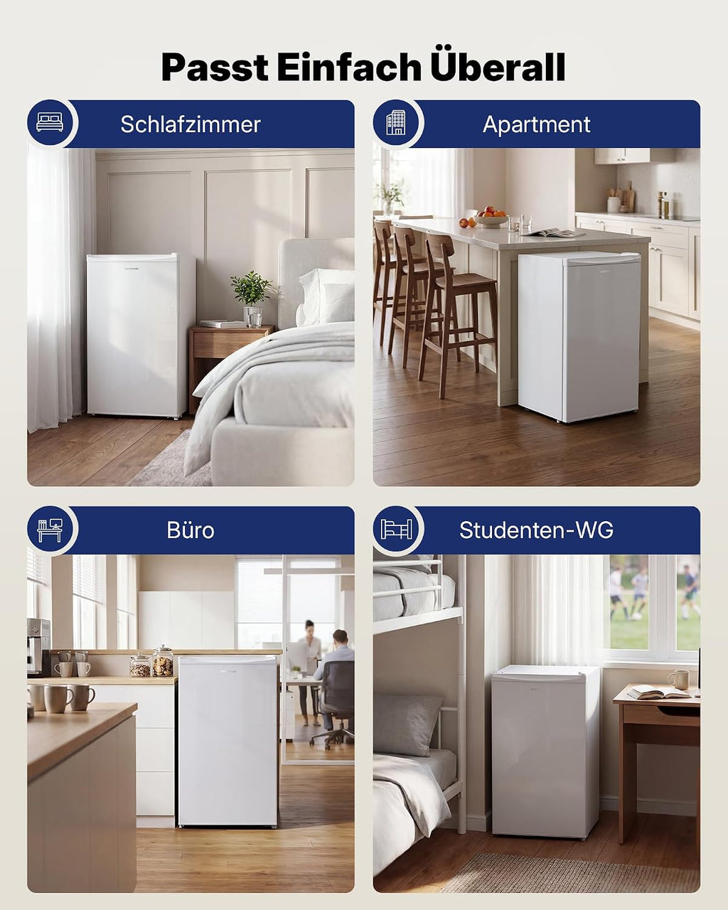 Upstreman 91L Mini-nevera con congelador, 5 niveles de temperatura (0-10℃), eficiente energéticamente, funcionamiento silencioso de 41 dB, compacta y espaciosa para residencia de estudiantes/oficina