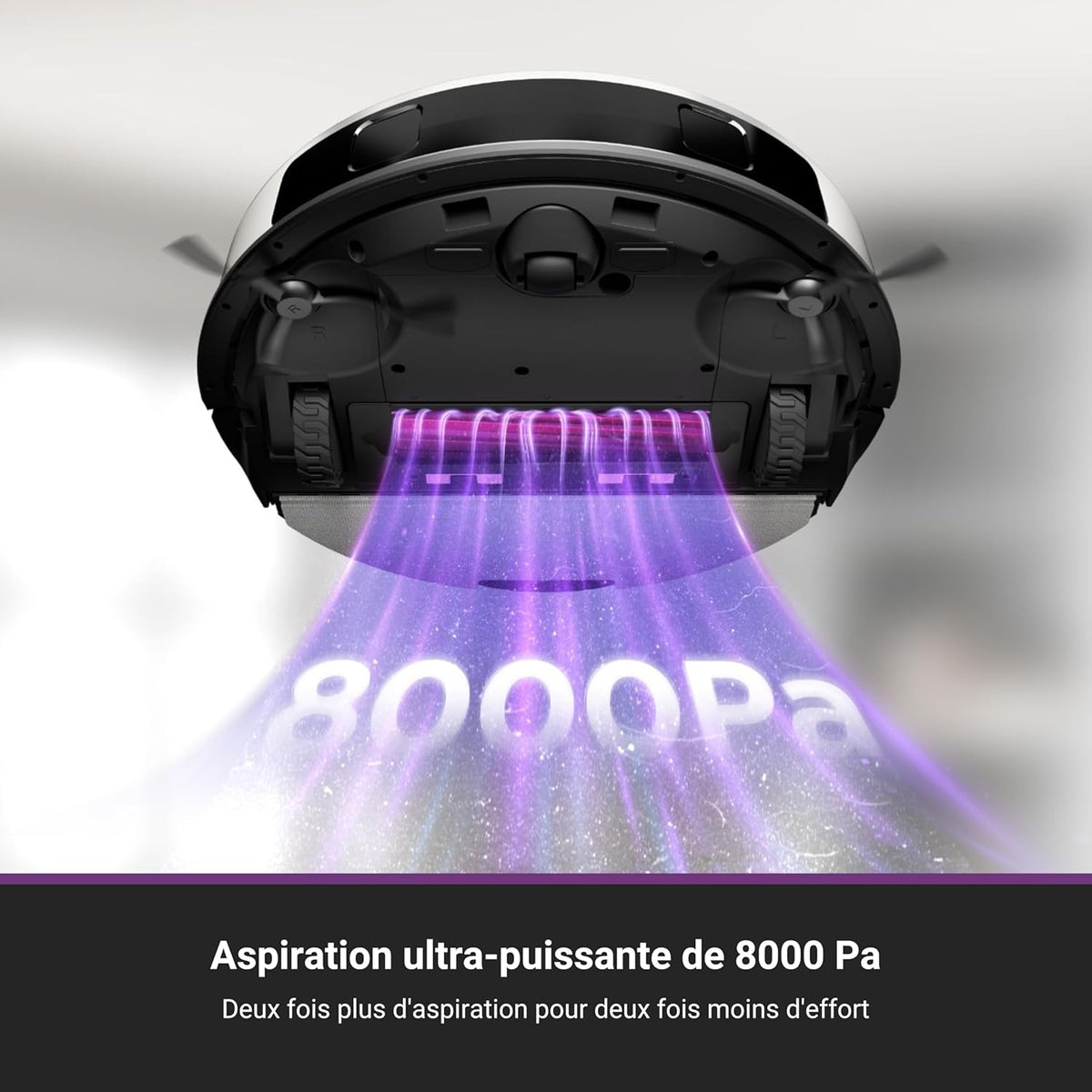 Robot aspirador Eureka E20 Plus de 8000 Pa con estación de vaciado automático sin bolsa, robot aspirador y fregasuelos antienredos, evitación de obstáculos 3D, autonomía de 180 minutos, DuoDetect AI