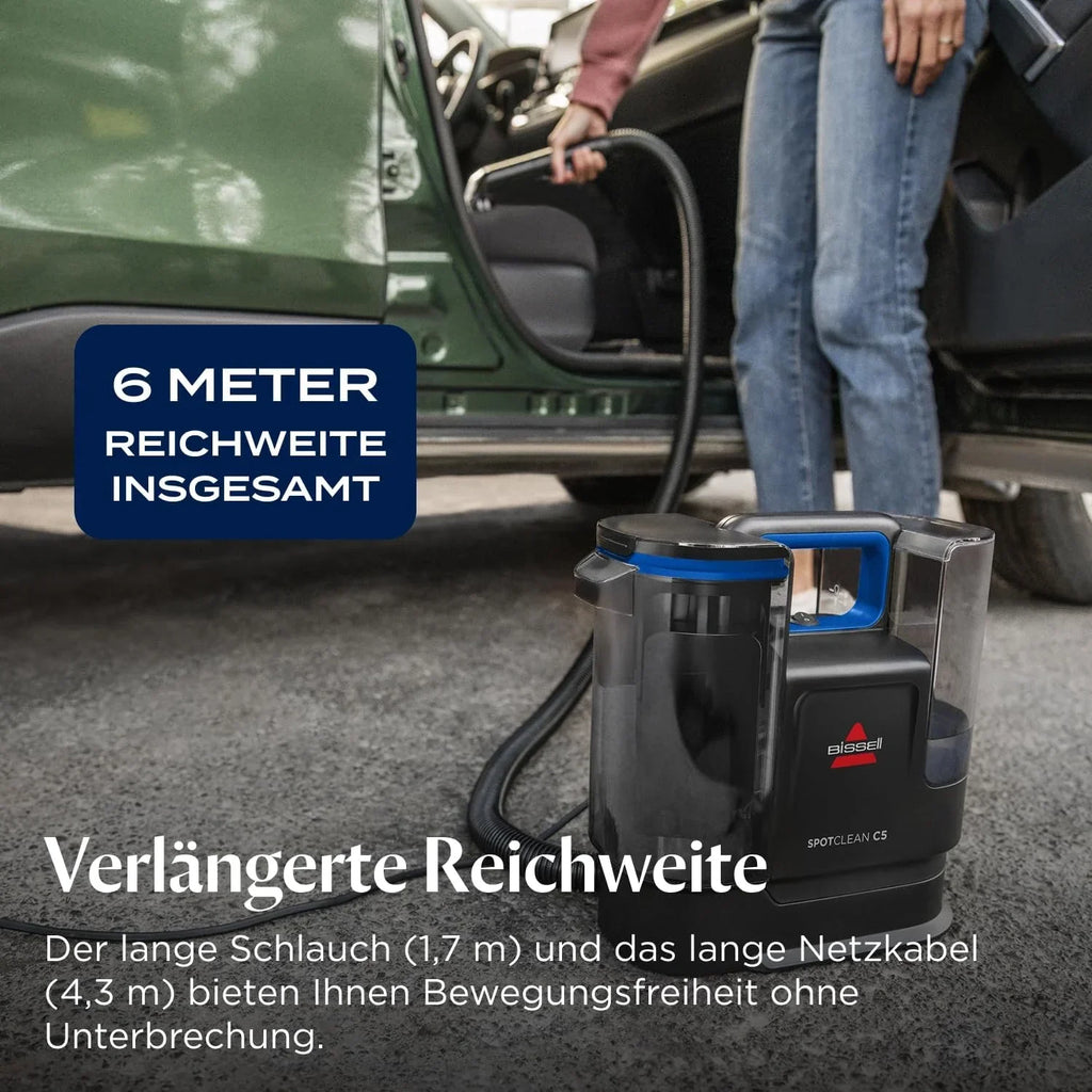 Limpiador de tapicerías y alfombras SpotClean C5, aspirador en seco y húmedo portátil de 400 W, 3,72 kg, para alfombras, tapicerías y coche