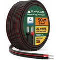 Cable solar fotovoltaico H1Z2Z2-K 6 mm² rollo de 100 m negro cobre 1500 V resistente a los rayos UV certificado por TÜV