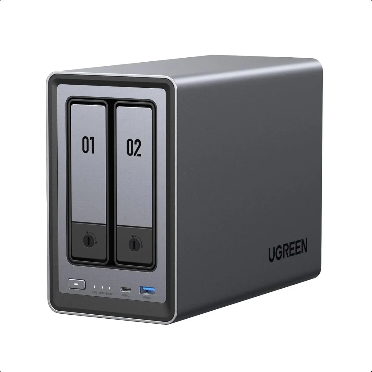 Almacenamiento en red NAS de 2 bahías, Intel N100, 8 GB de RAM DDR5, Ethernet de 2.5GbE, 2 ranuras M.2 NVMe, HDMI 4K, DXP2800, sin discos duros
